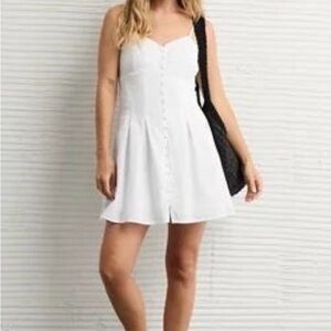 American Eagle Outfitters White Button-Front Mini Dress